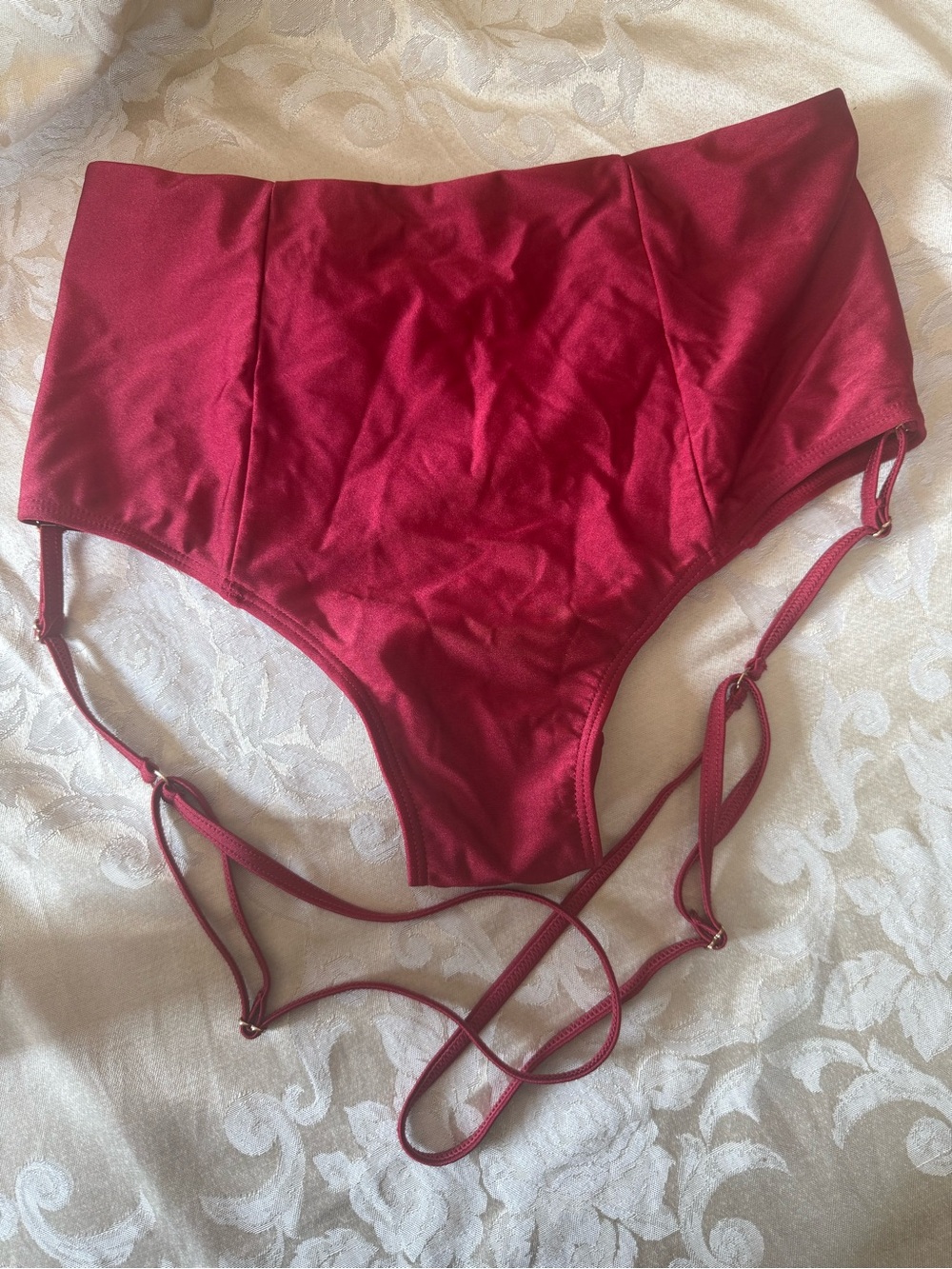 Chantay Polewear Garter Shorts W/Mesh & Ruched Back Size XL
